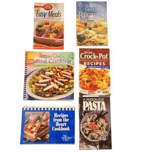 Vintage Cookbook Lot Pampered Chef Crock pot recipes Betty Crocker Food Pasta